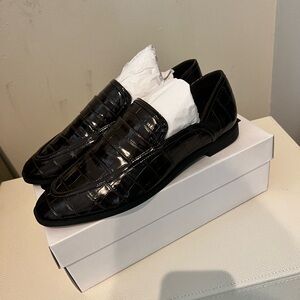 Schutz Brown Crocodile Loafers